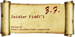 Zeidler Fidél névjegykártya